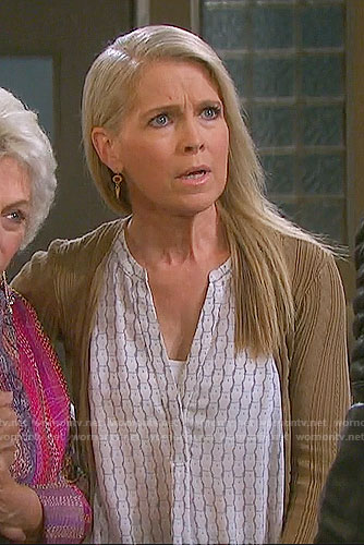 Jennifer's grey owl print top on Days of our Lives