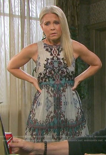 Jennifer's printed maxi dress on Days of our Lives