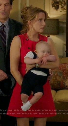 Kathryn's red a-line dress on Switched at Birth
