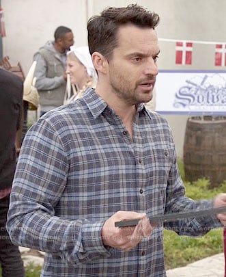 Nick's blue plaid shirt on New Girl