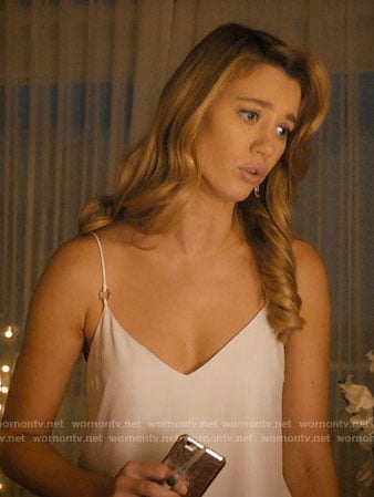 Petra's white ring-detail cami on Jane the Virgin
