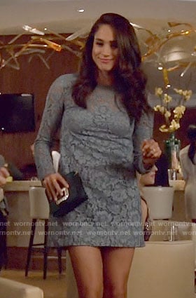 Rachel's blue lace mini dress on Suits