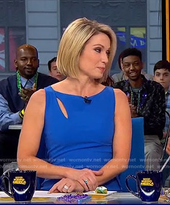 Amy's blue cutout dress on Good Morning America