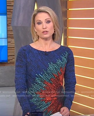 Amy's multi-color print dress on Good Morning America