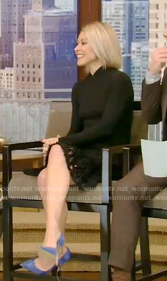 Kelly's black flare skirt on Live With Kelly