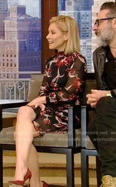 Kelly's floral ruffled dress on Live with Kelly
