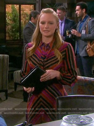 Abigail's chevron print shirtdress on Days of our Lives