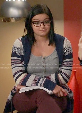 Alex's striped cardigan on Modern Family