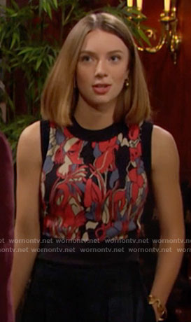 Coco's printed crop top on The Bold and the Beautiful