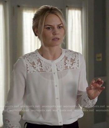 Emma's white lace blouse on Once Upon a Time