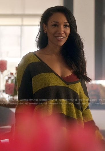 Iris's yellow and black striped sweater on The Flash