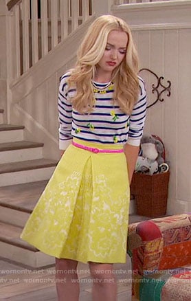 Liv's striped pineapple top and yellow skirt on Liv and Maddie