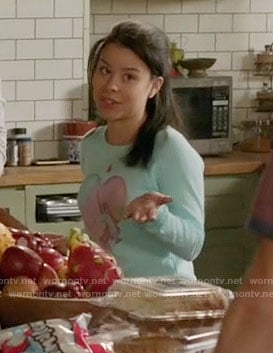 Mariana's unicorn and heart sweatshirt on The Fosters