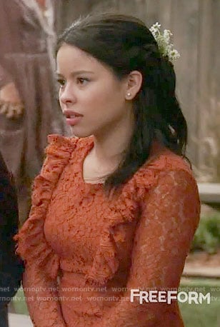Mariana's orange lace dress on The Fosters