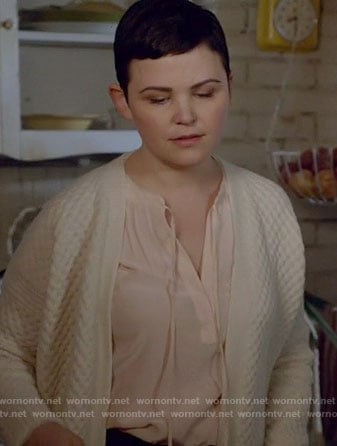 Mary's pink tie neck top on Once Upon a Time