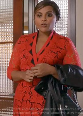 Mindy's red lace dress on The Mindy Project