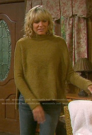 Nicole's yellow zip-back sweater on Days of our Lives