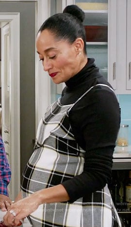 Rainbow's plaid slip dress on Black-ish