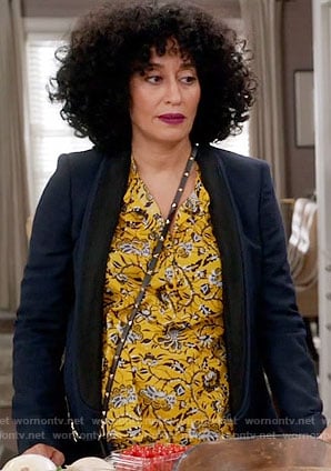 Rainbow's yellow floral top on Black-ish
