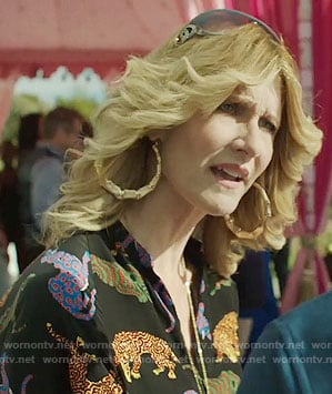 Renata's cat print jumpsuit on Big Little Lies
