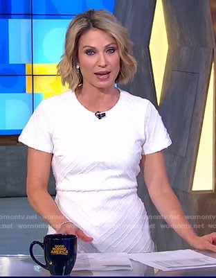 Amy's white short sleeve dress on Good Morning America