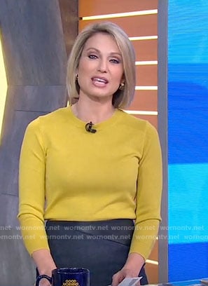 Amy's yellow sweater on Good Morning America