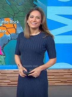 Ginger's navy knit dress on Good Morning America