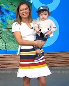 Ginger's white ruffled dress on Good Morning America
