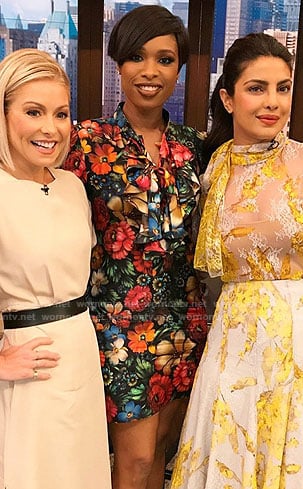 Jennifer's floral mini dress on Live With Kelly