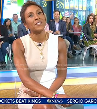 Robin's color-block sleeveless dress on Good Morning America