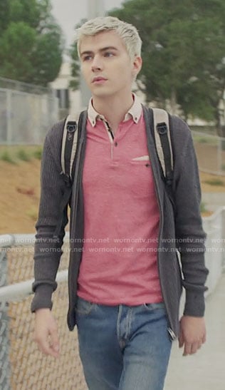 Alex's pink polo shirt on 13 Reasons Why