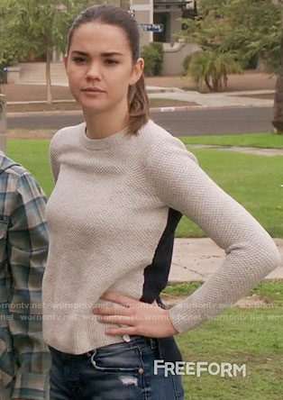 Callie's grey sweater with contrast back on The Fosters