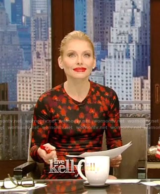 Kelly's black floral dress on Live With Kelly