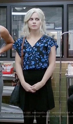 Liv's black and blue floral top on iZombie
