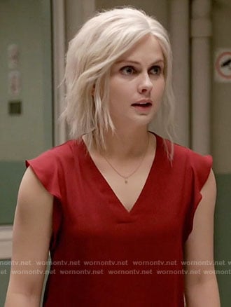 Liv's red v-neck top on iZombie