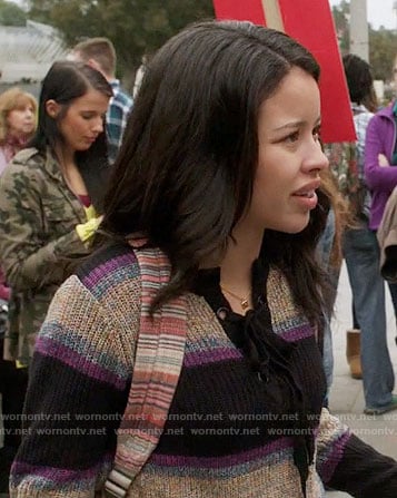 Mariana's striped lace-up sweater on The Fosters