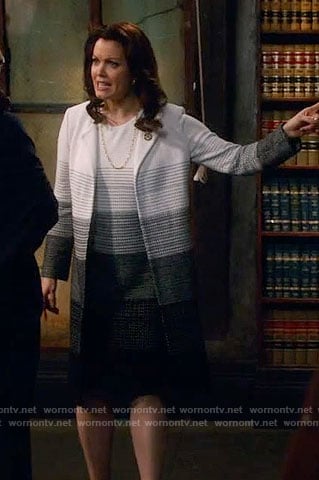 Mellie's ombre dress and coat on Scandal