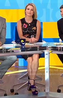 Amy's black embroidered lace dress on Good Morning America