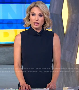 Amy's black mock neck dress on Good Morning America