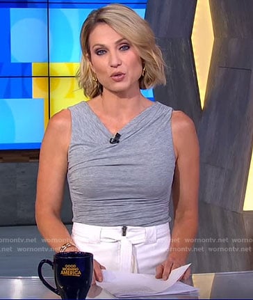 Amy's Grey sleeveless top on Good Morning America