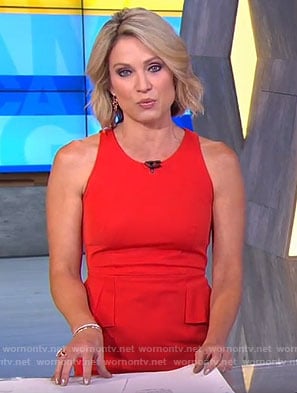 Amy's red peplum dress on Good Morning America