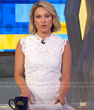 Amy's white lace Sheath dress on Good Morning America