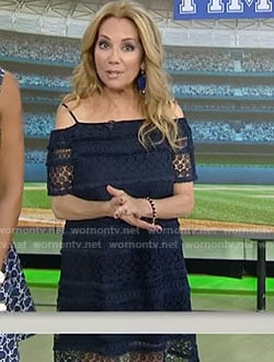 Kathie's blue lace off-shoulder dress on Today