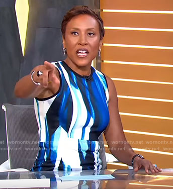 Robin's blue print sheath dress on Good Morning America