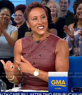 Robin's leather sheath dress on Good Morning America