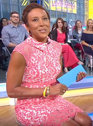 Robin's pink lace dress on Good Morning America