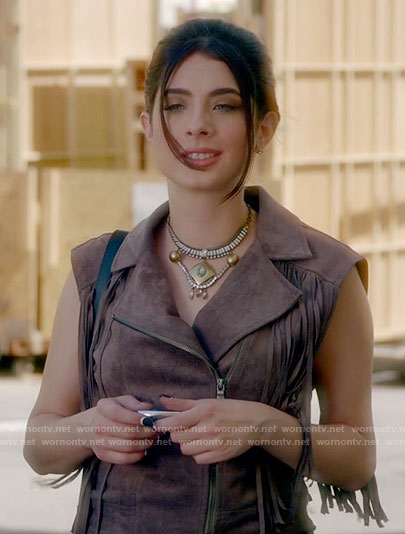Alexis's fringed vest on Famous in Love