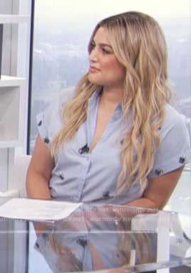 Carissa's embellished button down shirt on E! News Daily Pop