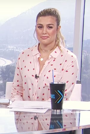 Carissa's strawberry print shirt on E! News Daily Pop