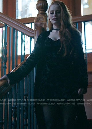 Cheryl's long black kimono on Riverdale